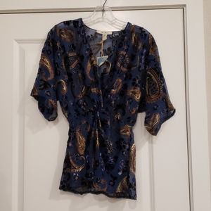 Velvet burnout blouse with velvet tank